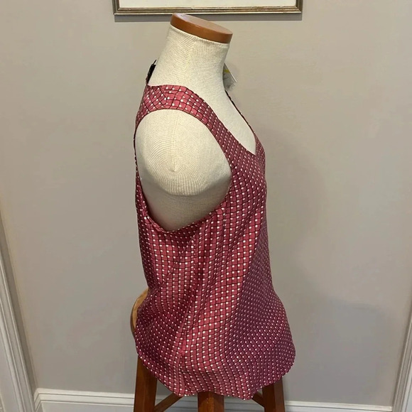 NWT!! Theory - RACER SILK TANK - Size Medium - Pink/White - Picture 5 of 8